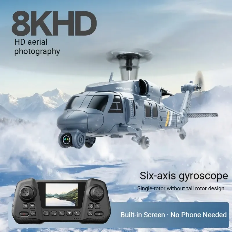 Rc Helicopter Single Rotor - L2-DORN RC Apache Helikopter 8K Luchtcamera