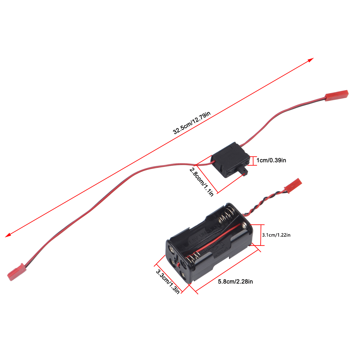 Rc Helicopter Nitro - 4-cel AA-batterijcontainer JST-stekker aan/uit-schakelaar Batterijontvanger voor