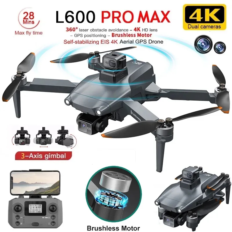 Rc Helicopter Electric - L600 PRO MAX GPS Drone Professionele