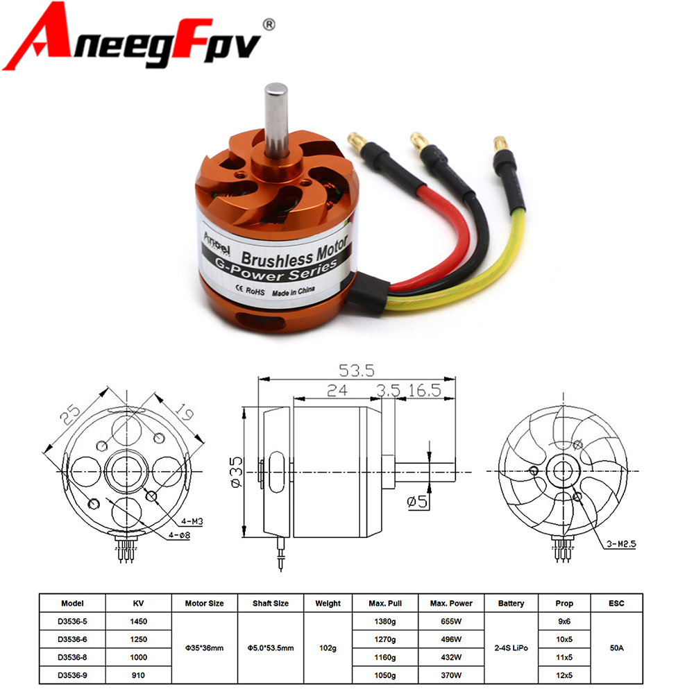 D3536 910KV 1000KV 1250KV 1450 - Rc Helicopter Mini recensie en prijs