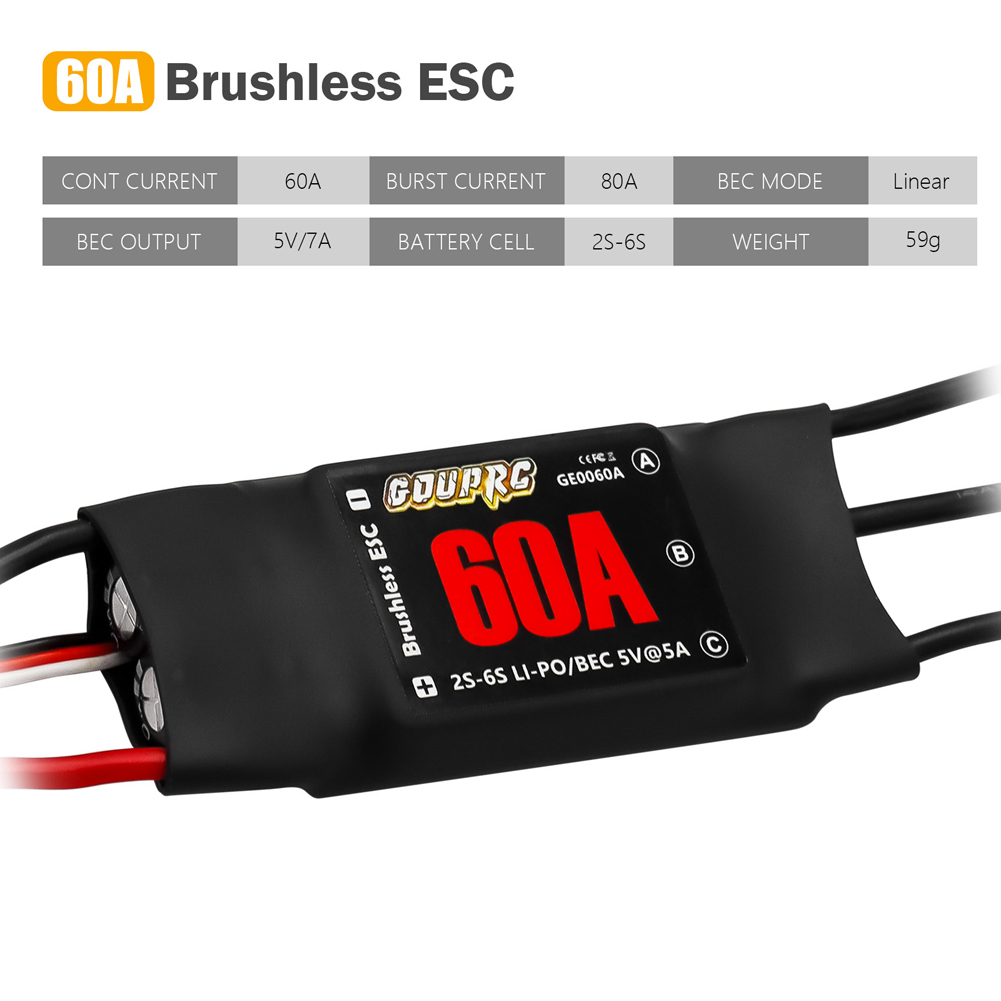 60A borstelloze ESC 2-6S elekt - Rc Helicopter Electric recensie en prijs